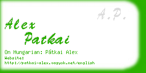 alex patkai business card